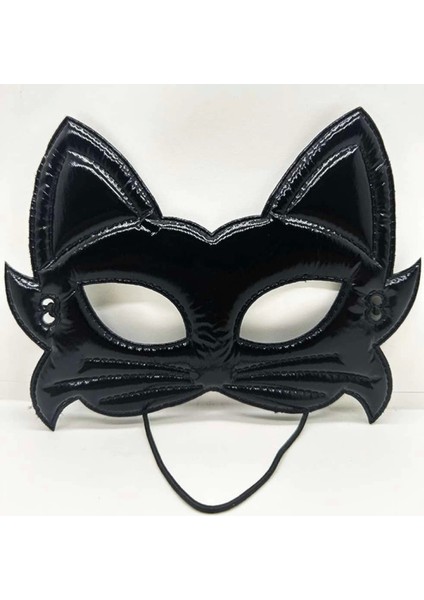 Siyah Renk Kumaş Malzemeden Imal Eva Kedi Maskesi 19X15 cm