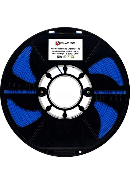 ELAS3D Hs Abs Mavi Renk Filament 1.75MM 1kg