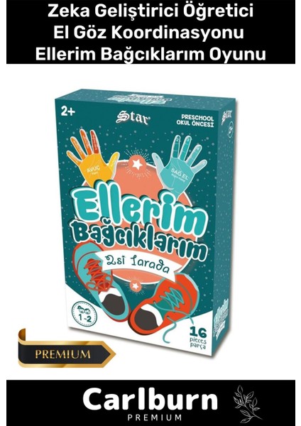 Eğitici Zeka Geliştirici Öğretici El Göz Koordinasyonu Aile 6 Parça Ellerim Bağcıklarım 2 Si 1 Arada