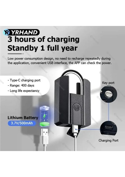 Parmak Izle Açılan Hava Şartlarına Uyumlu Çinko Alışım Akıllı Asma Kilit fırsatları