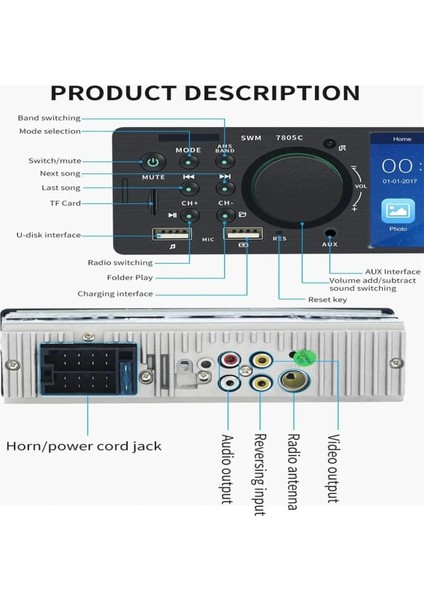 4.1 Inç Dokunmatik Ekran Oto Teyp + 12 LED Gece Görüş Geri Vites Kamera Ikisi Bir Arada Uyumlu fırsatları