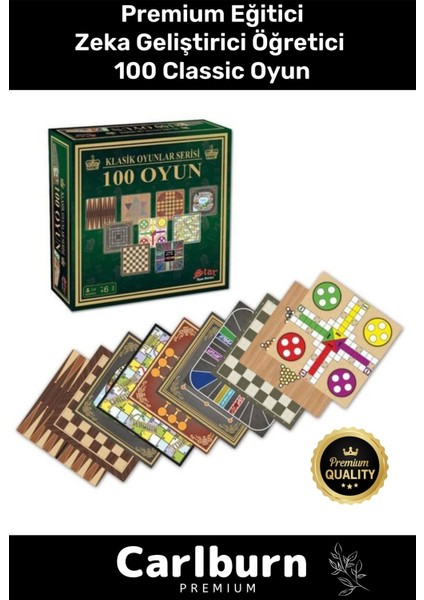 Premium Eğitici Zeka Geliştirici Öğretici Eğlence Aile Etkinlik Arkadaş 100 Classic Oyun