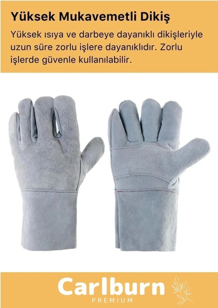 Premium Yanmaz Yüksek Isıya Sıcaklığa Dayanıklı Kaynak Yangın Su Geçirmez Çok Amaçlı Deri Eldiven fiyatları