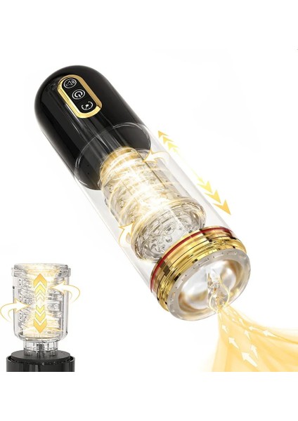 Ileri Geri Hareket Eden Isınan Şarjlı Emici Farkle 10 Fraklı Titreşim Modu Erkek Mastürbatör Güçlü