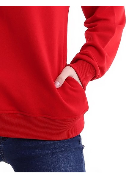 Pati Sarılışı Tasarım Sweatshirt Beyaz