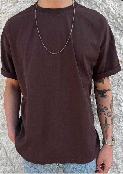 Unisex Baskısız Oversize Penye T-Shirt %100 Pamuk fiyatları