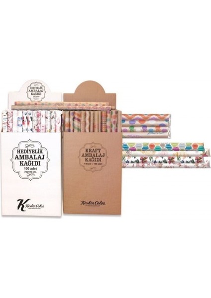 Keskin Color Ambalaj Kağıdı Rulo Tekli 50X70 Kraft - 6 Adet