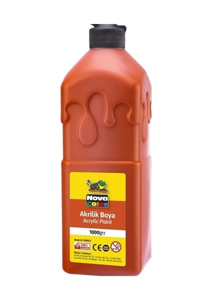 Akrilik Boya 1000GR Turuncu ve Boyanabilir Ahşap Küçük Obje 004247