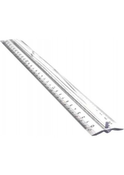 Tribldesimetre Cetvel 30CM Şeffaf Tutmalı - 2 Adet