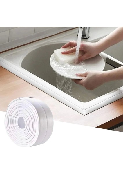 Su Sızdırmaz Banyo Mutfak Lavabo Küvet Izolasyon Şerit Bant,lavabo Kenar Bandı 3.2 mt x 38 mm