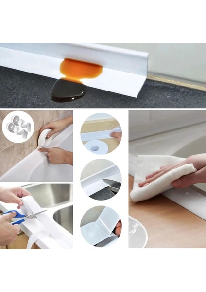 Su Sızdırmaz Banyo Mutfak Lavabo Küvet Izolasyon Şerit Bant,lavabo Kenar Bandı 3.2 mt x 38 mm