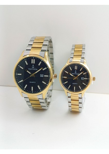 Takvimli Çelik Sevgili Çift Kol Saati 2 Adet