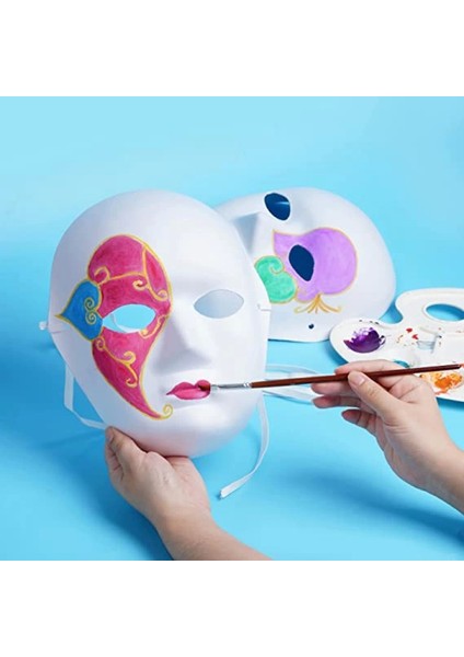 Beyaz Renk Boyanabilir Anonim Tam Yüz Cosplay Maske 24X18 cm (4887) fırsatları