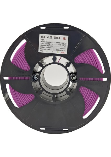 ELAS3D Pla+ Pastel Mor Renk Filament 1.75MM 1kg
