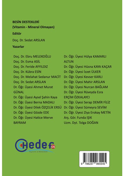 Besin Destekleri (Vitamin Mineral Olmayan) Beslenme ve Diyetetik Ders Kitapları fiyatları