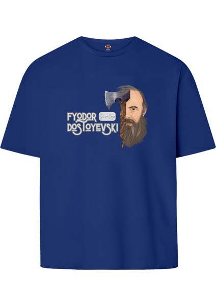 Dostoyevski Suç ve Ceza Çift Iplik Rahat Kalıp PAMUK T-Shirt