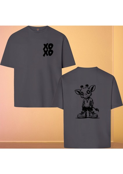 Playful Giraffe Çift Iplik Dokumalı Pamuk Premium T-Shirt