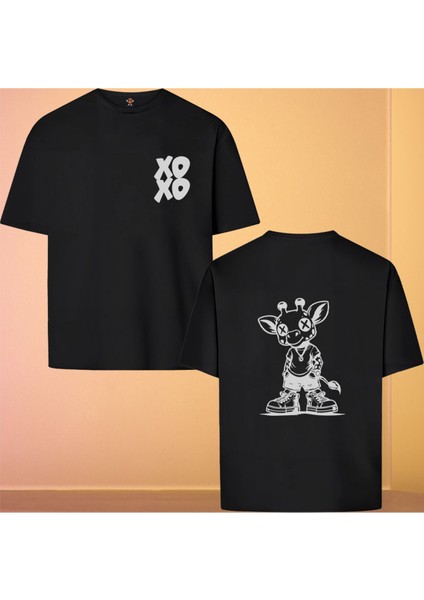 Playful Giraffe Çift Iplik Dokumalı Pamuk Premium T-Shirt