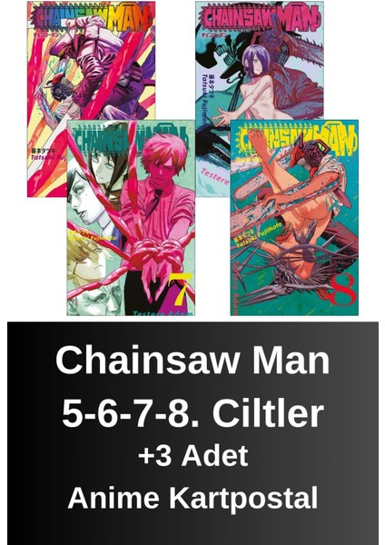 Chainsaw Man 5-6-7-8. Ciltler (4 Kitap) | Anime Kartpostallar
