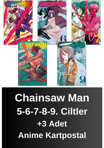 Chainsaw Man 5-6-7-8-9. Ciltler (5 Kitap) | Anime Kartpostallar