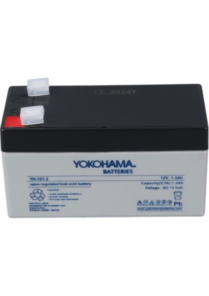 Yokohama YH-121.3 12 Volt - 1.3 Amper Akü (97 x 43 x 52 Mm) (4887)