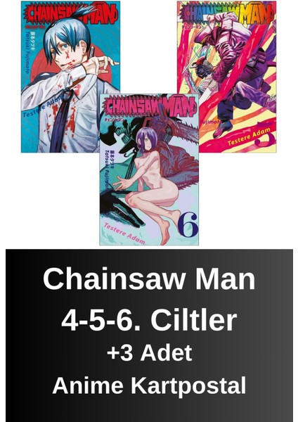 Chainsaw Man 4-5-6. Ciltler (3 Kitap) | Anime Kartpostallar