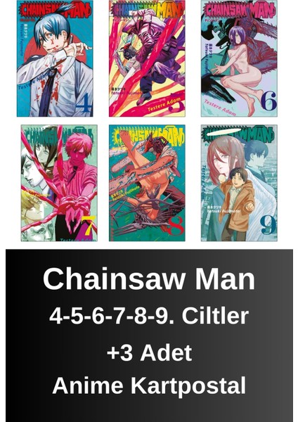 Chainsaw Man 4-5-6-7-8-9. Ciltler (6 Kitap) | Anime Kartpostallar