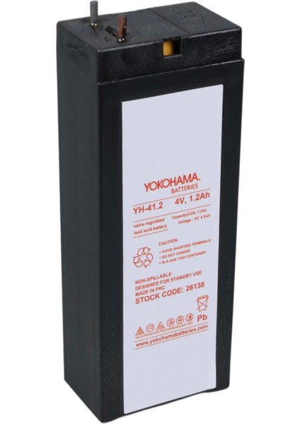 Yokohama Yh-41.2 4 Volt - 1.2 Amper Kuru Akü (35.2 x 22 x 91 Mm) (4887)