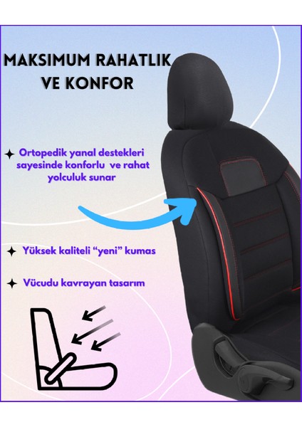 Her Araca Uyumlu Oto Koltuk Kılıfı Tam Set Basic K