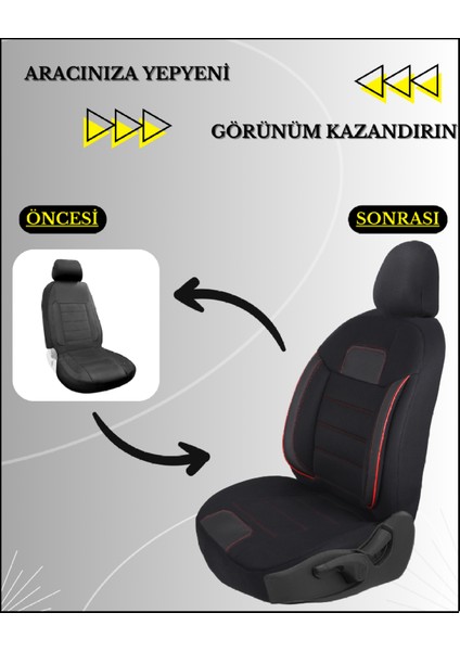 Her Araca Uyumlu Oto Koltuk Kılıfı Tam Set Basic K