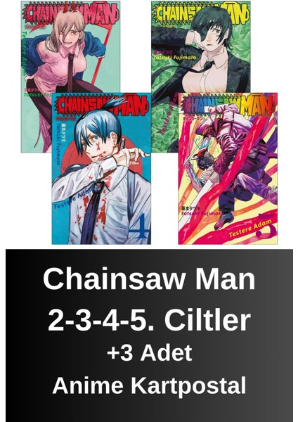 Chainsaw Man 2-3-4-5. Ciltler (4 Kitap) | Anime Kartpostallar