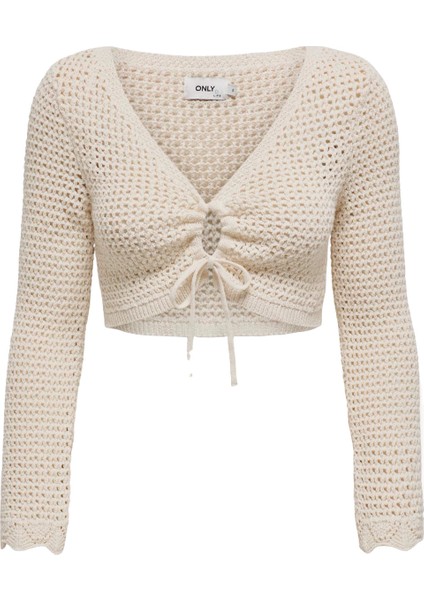 Onlmary Lıfe Ls Cropped Tıe V-Neck Knt Kadın Kazak - 15314784