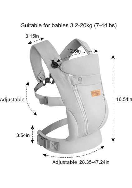 Vrbabies Doğumdan Itibaren Yeni Doğanlar Için Bebek Taşıyıcı, Ergonomik, Ayarlanabilir Kemerli indirimleri