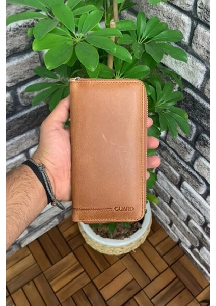 Deri Antik Taba Fermuarlı Portföy Cüzdan (T466)