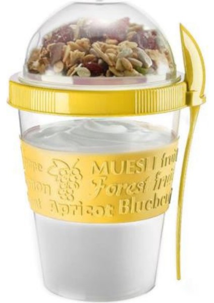 Kahvaltıda Hareketli Bardaklar,tahıl Veya Yulaf Ezmesi Kabı ile Take And Go Yoğurt Kupası 600 ml