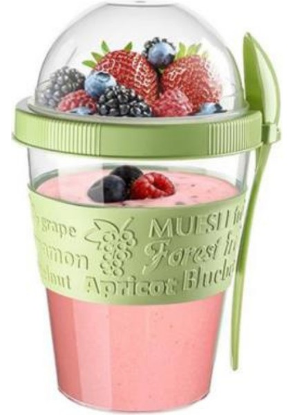 Kahvaltıda Hareketli Bardaklar,tahıl Veya Yulaf Ezmesi Kabı ile Take And Go Yoğurt Kupası 600 ml
