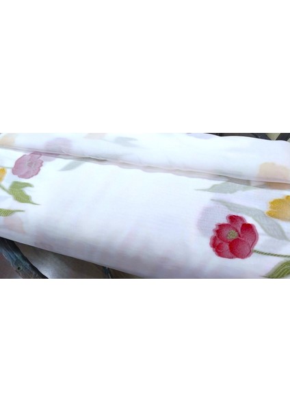 Tül Perde-1/2 Pile (Seyrek Pile)-Çicek Desenli-En: 210 -300 cm fiyatları