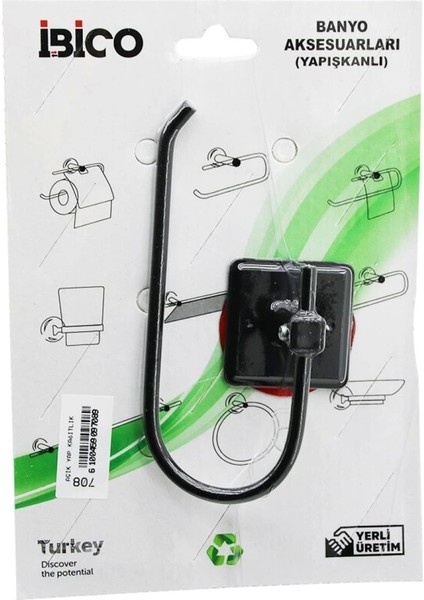 Siyah Metal Açık Wc Kağıtlık Yapışkanlı Montaj BNY-708