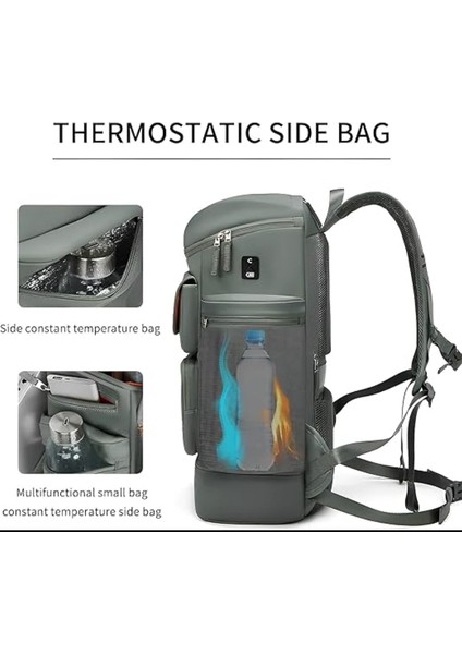 45L Iş Seyahat Sırt Çantası, Bağımsız Ayakkabı Bölmesi, USB Şarj Portu, Hırsızlık Önleyici Cep ve Termal Yan Ceplere Sahip Genişletilebilir Su Geçirmez Dizüstü Bilgisayar Çantası