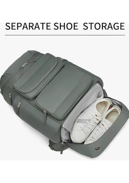 45L Iş Seyahat Sırt Çantası, Bağımsız Ayakkabı Bölmesi, USB Şarj Portu, Hırsızlık Önleyici Cep ve Termal Yan Ceplere Sahip Genişletilebilir Su Geçirmez Dizüstü Bilgisayar Çantası