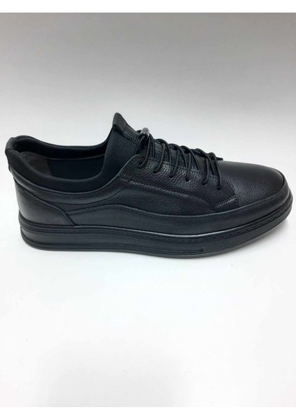 Hakiki Deri Günlük Hafif Taban Bağcıksız Siyah Yazlık Erkek Ayakkabı C-8455465HSA