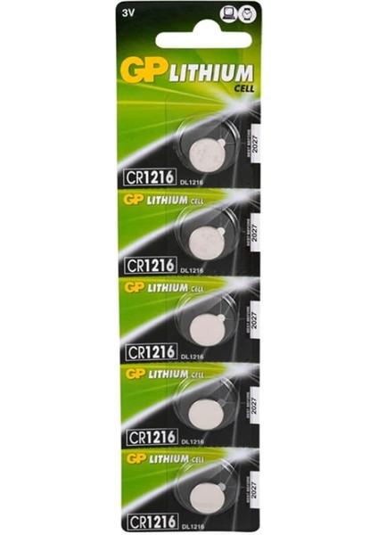 Gp CR1216 3 Volt Lityum Pil 5li Paket (4887)