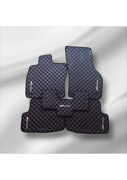 Seat Leon Cupra Uyumlu MK-3(2013-2020)SIYAH Deri Kapitone Oto Paspas Takımı