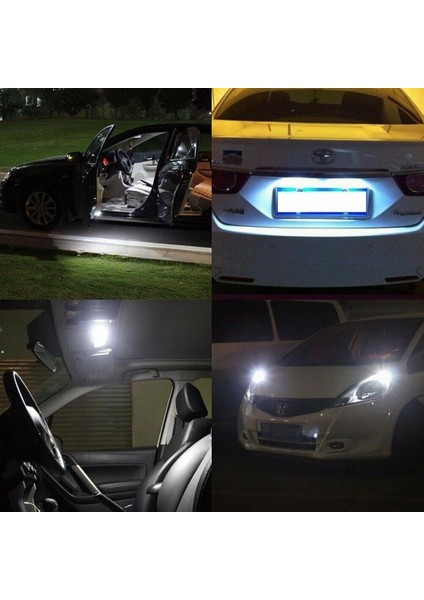 T10 Dipsiz Ampul Beyaz 12 LED Canbus 2 Adet Oto Park Plaka ve İç Aydınlatma LED Ampul