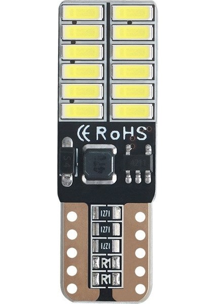 T10 Dipsiz Ampul Beyaz 12 LED Canbus 2 Adet Oto Park Plaka ve İç Aydınlatma LED Ampul