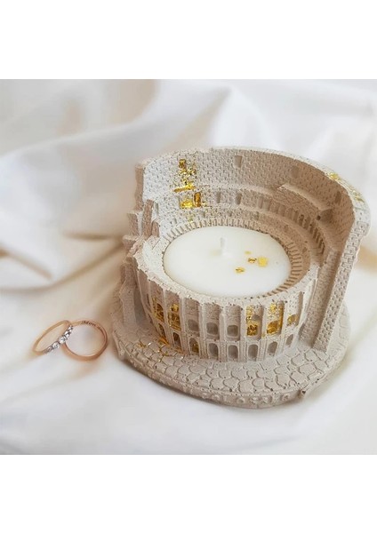 Roma Kolezyum Flavianus Amfitiyatrosu Tealight Mumluk Silikon Kalıp K-1244