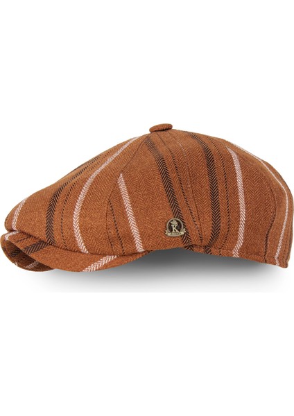 Çizgili Kumaş Ingiliz Tarzı Kasket – Klasik Tasarım, Yüksek Kalite