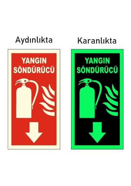 Yangın Söndürme Tüpü Levhası Fotolümenli Fosforlu