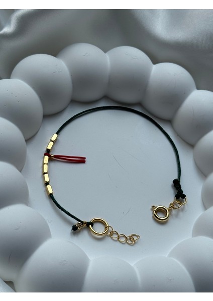 Yeşil Ip Minimal Bileklik modelleri