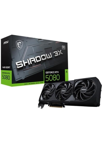 Msı Geforce RTX5080 16G Shadow 3x Oc 16GB Gddr7 256BIT 1xhdmı 3xdp Ekran Kartı